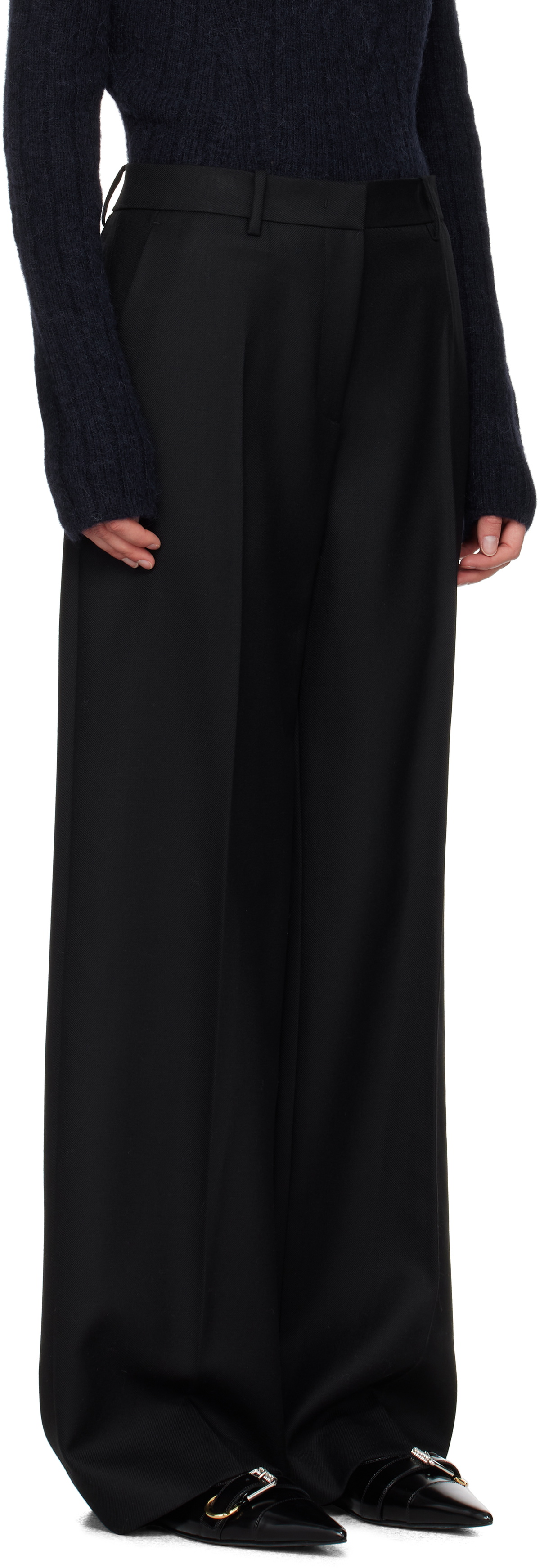 Juun.J Black Basic Masculine Fit Trousers