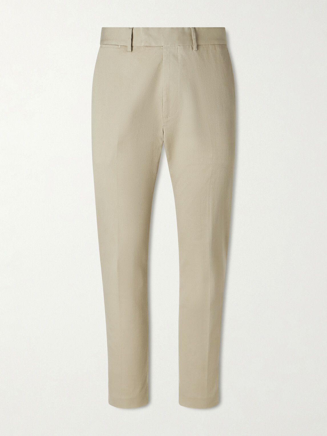 TOM FORD - Tapered Cotton-Blend Twill Trousers - Neutrals