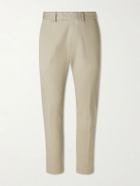 TOM FORD - Tapered Cotton-Blend Twill Trousers - Neutrals