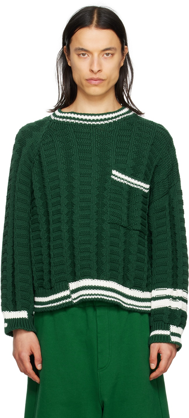 Meryll Rogge Green Striped Sweater Meryll Rogge