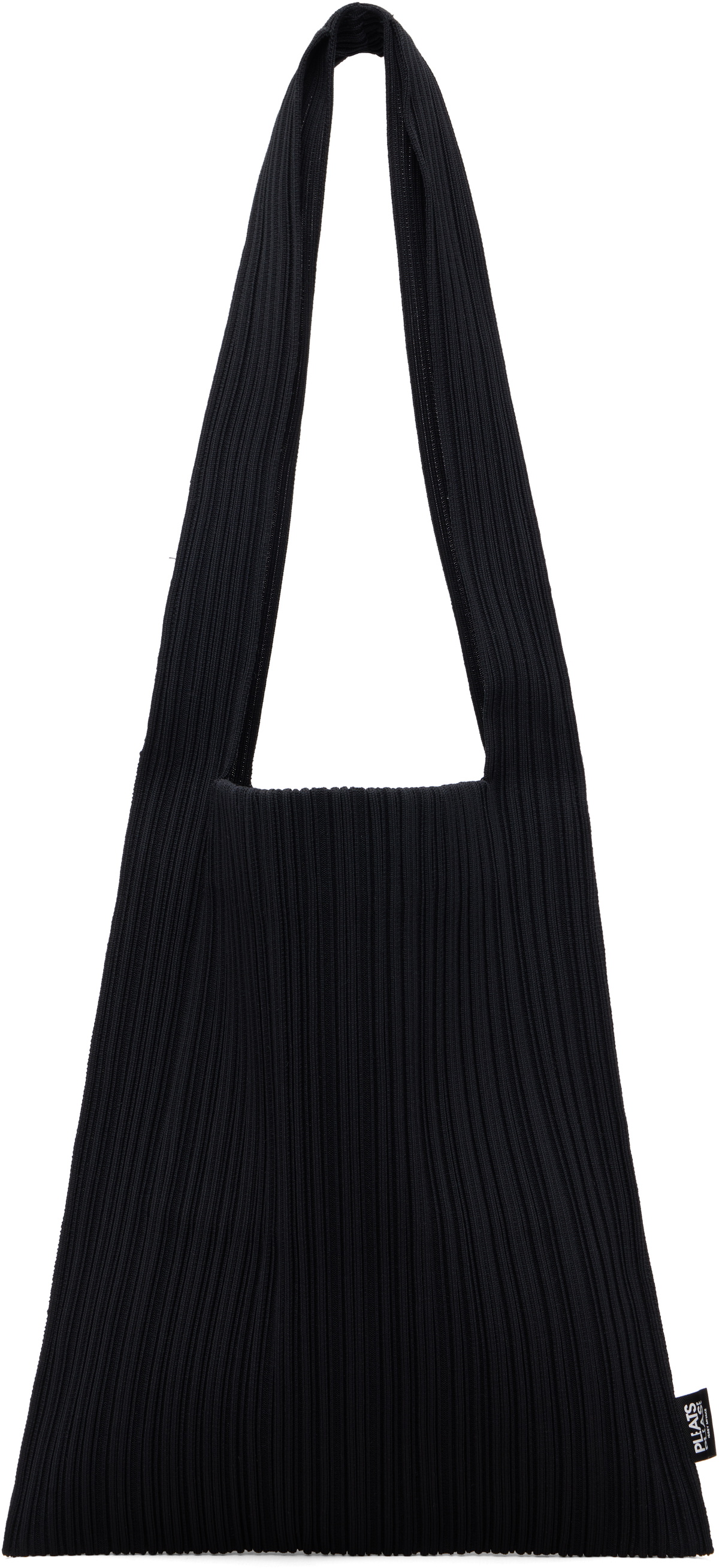 PLEATS PLEASE ISSEY MIYAKE Black Crepe Knit Tote