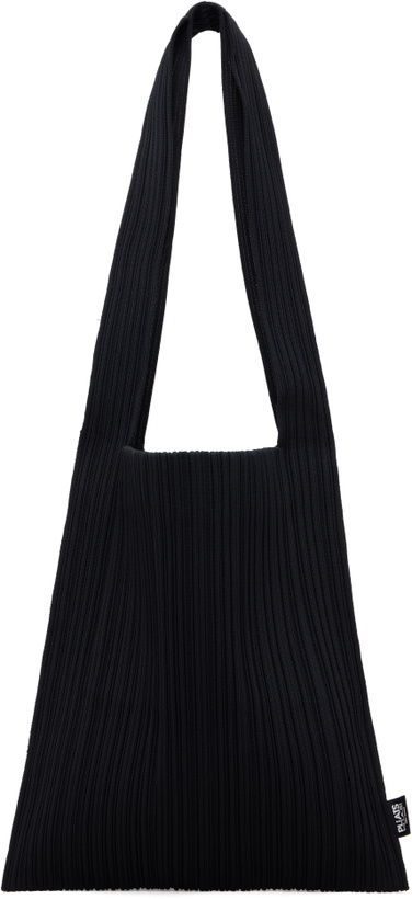 Photo: PLEATS PLEASE ISSEY MIYAKE Black Crepe Knit Tote