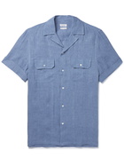 BRUNELLO CUCINELLI - Camp-Collar Linen Shirt - Blue