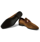 Berluti - Lorenzo Leather-Trimmed Suede Loafers - Men - Brown