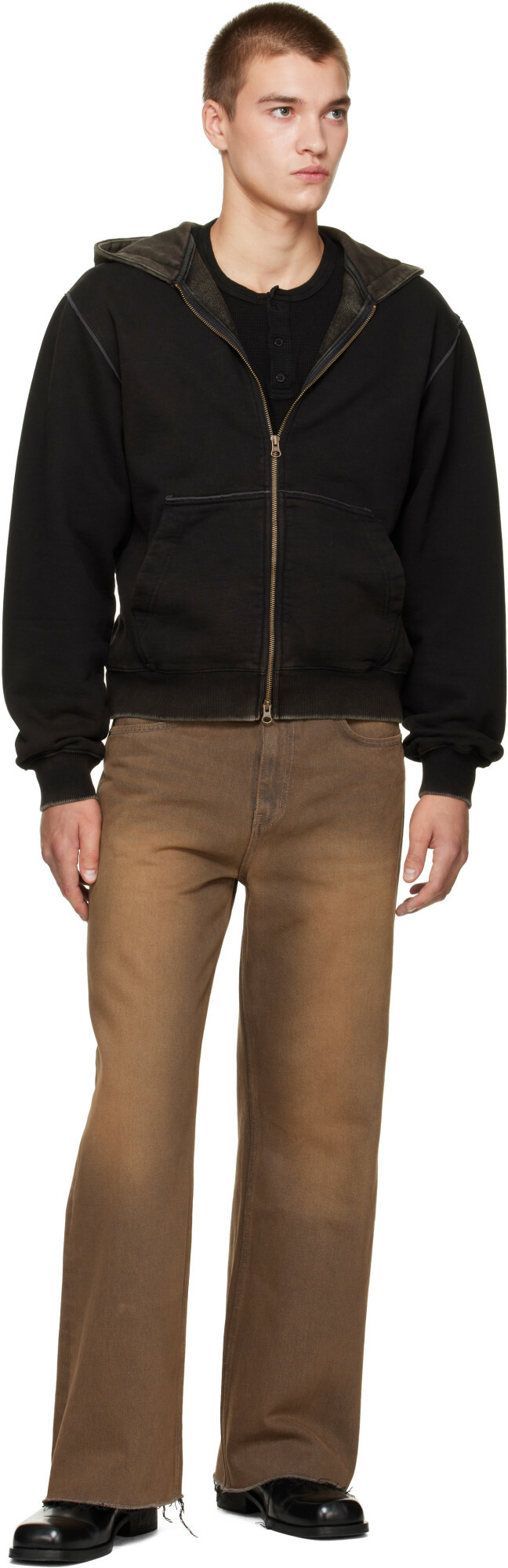 MMIC Black Faded Zip Hoodie