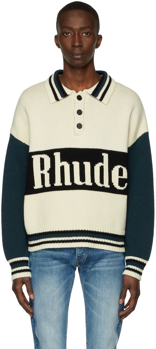 Rhude intarsia knit sweater men wool in 2023