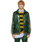 Gucci Green Oversized Laminated Track Jacket