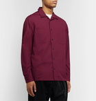 Monitaly - Vacation Camp-Collar Vancloth Cotton Oxford Shirt - Burgundy