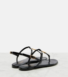 Saint Laurent Cassandre patent leather thong sandals