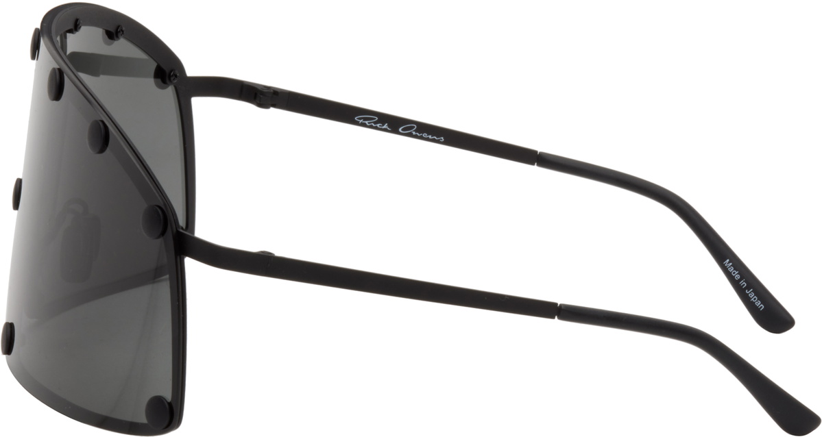 Rick Owens Black Temple Shielding Sunglasses
