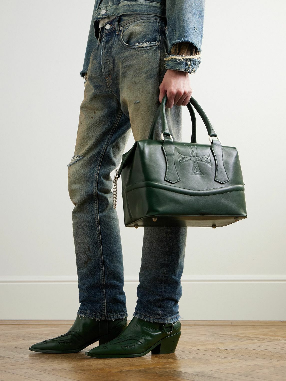 Enfants Riches Déprimés - Logo-Embossed Leather Messenger
