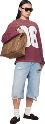 Acne Studios Burgundy Logo Jersey T-shirt