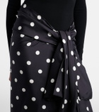 Sportmax Polka-dot silk satin wrap skirt