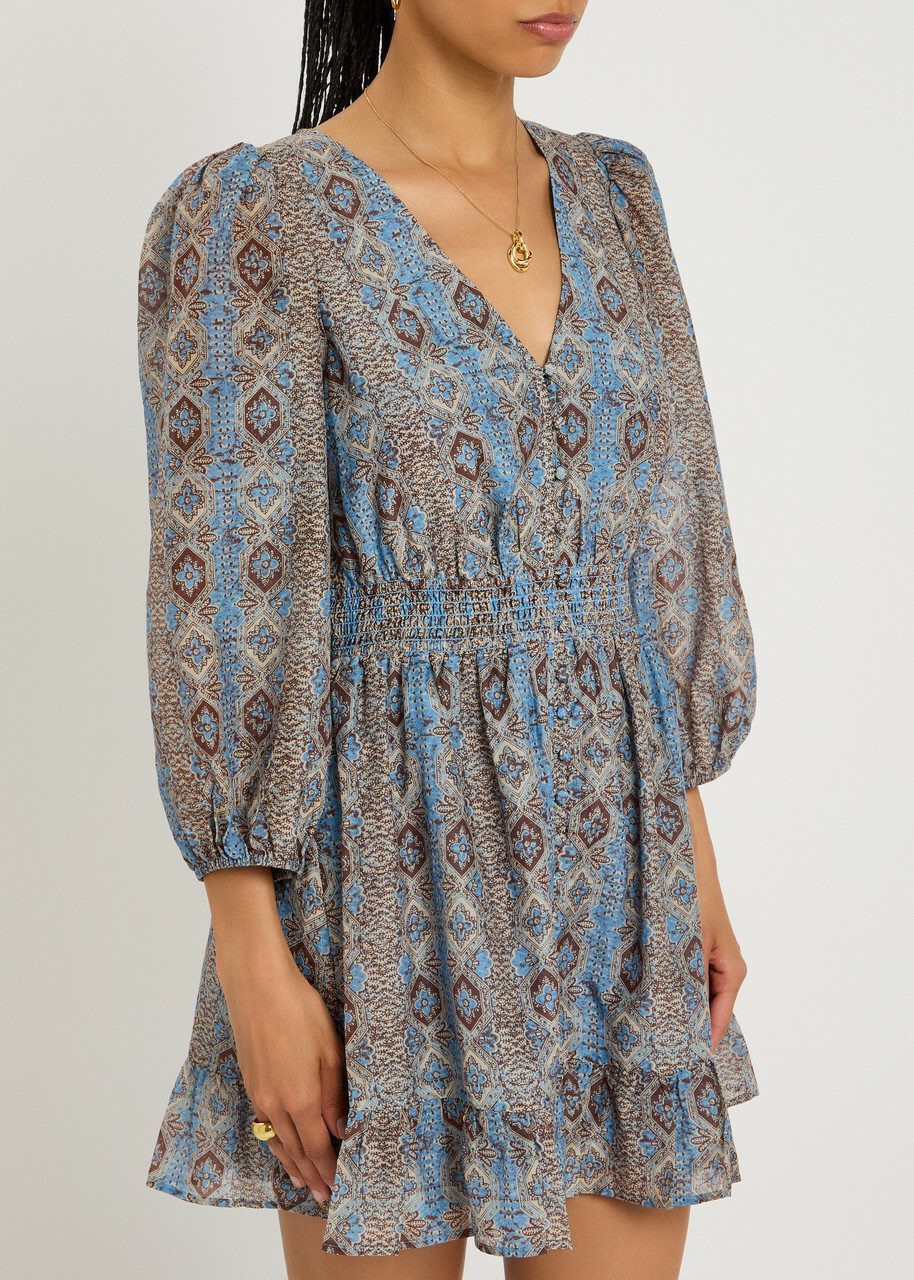 Paige Ophelie Cotton-blend Mini Dress Multicoloured