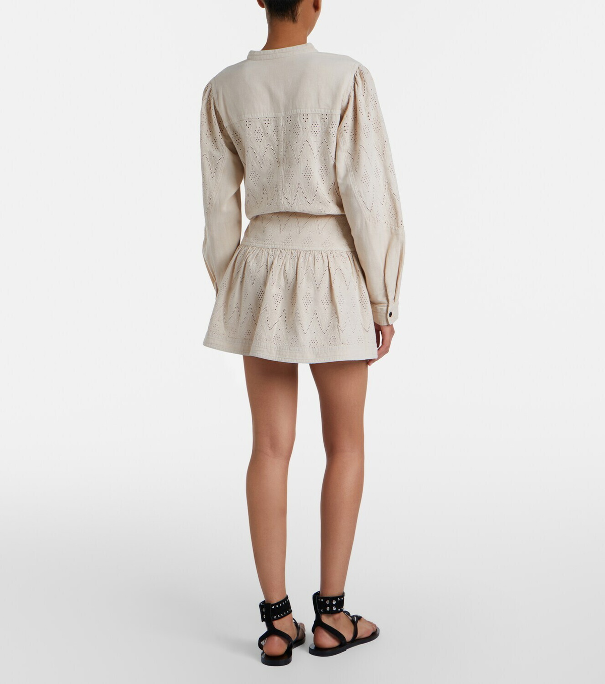 Marant Etoile Kelise broderie anglaise cotton miniskirt