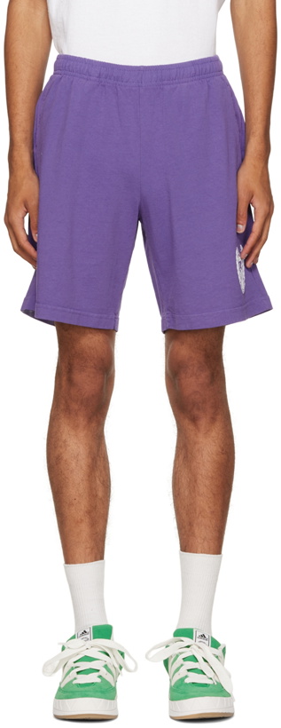 Photo: Sporty & Rich Purple Beverly Hills Gym Shorts