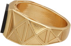 Emanuele Bicocchi SSENSE Exclusive Gold Square Stone Ring