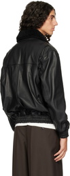 Arma Black Bari Leather Bomber Jacket