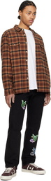 Anna Sui Black Washed Patchwork Jeans