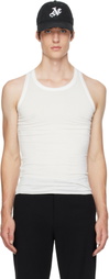 AARON ESH Off-White Jersey Satin Trim Tank Top
