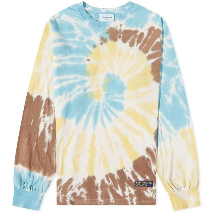 Photo: thisisneverthat Men's Long Sleeve Tie Dye T-Shirt in Yellow/Brown/Blue