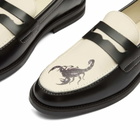 Duke + Dexter Men's Wilde Scorpion Penny Loafer in Black/White
