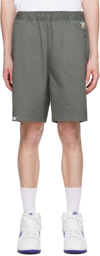 Photo: AAPE by A Bathing Ape Khaki Embroidered Shorts