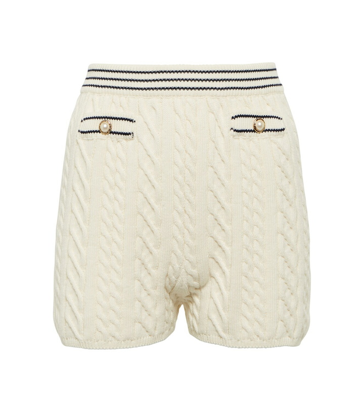 Photo: Alessandra Rich Embellished cotton-blend knit shorts