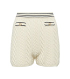 Alessandra Rich Embellished cotton-blend knit shorts