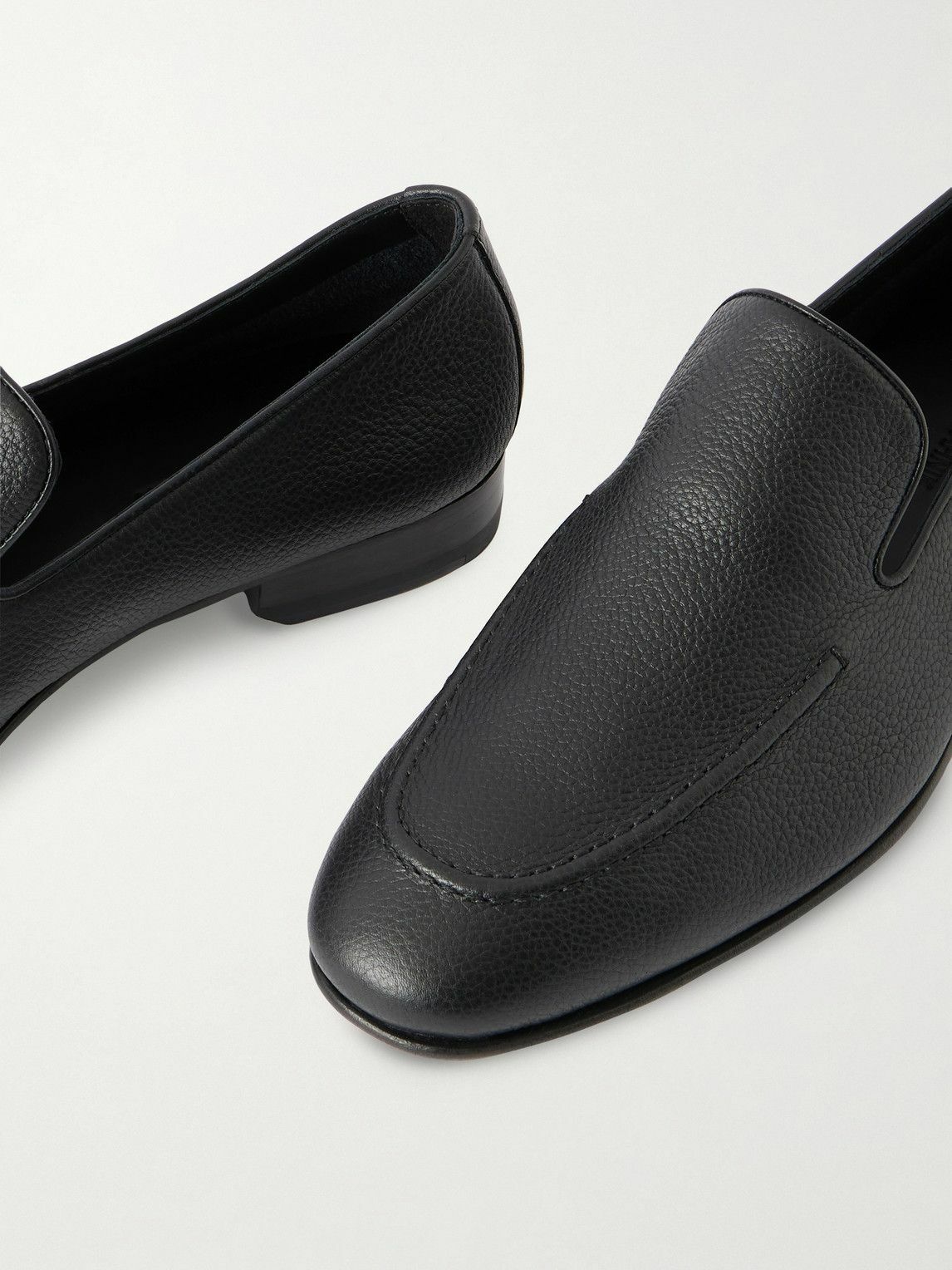 Manolo Blahnik - Truro Full-Grain Leather Loafers - Black