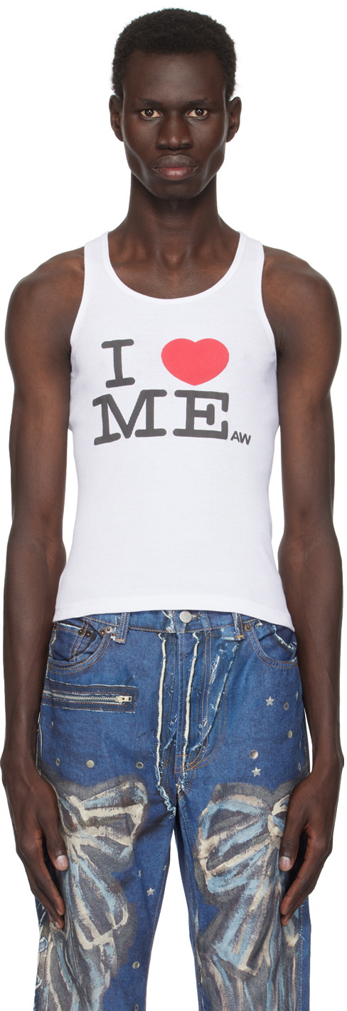 Ashley Williams White 'I Heart Me' Tank Top Ashley Williams