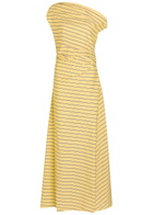 Staud Phare Striped Stretch Cotton-poplin Maxi Dress Yellow