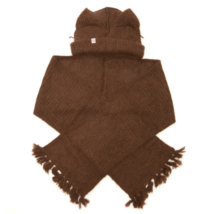 Photo: Charles Jeffrey Women's Alpaca Chunky Ears Scarf Beanie in Brown 