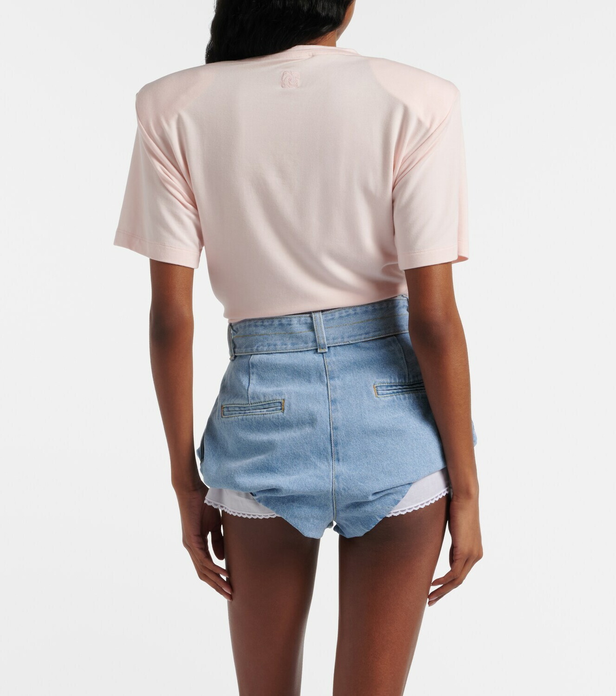 Magda Butrym Belted high-rise denim shorts