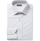 TOM FORD - Slim-Fit Checked Cotton-Poplin Shirt - White