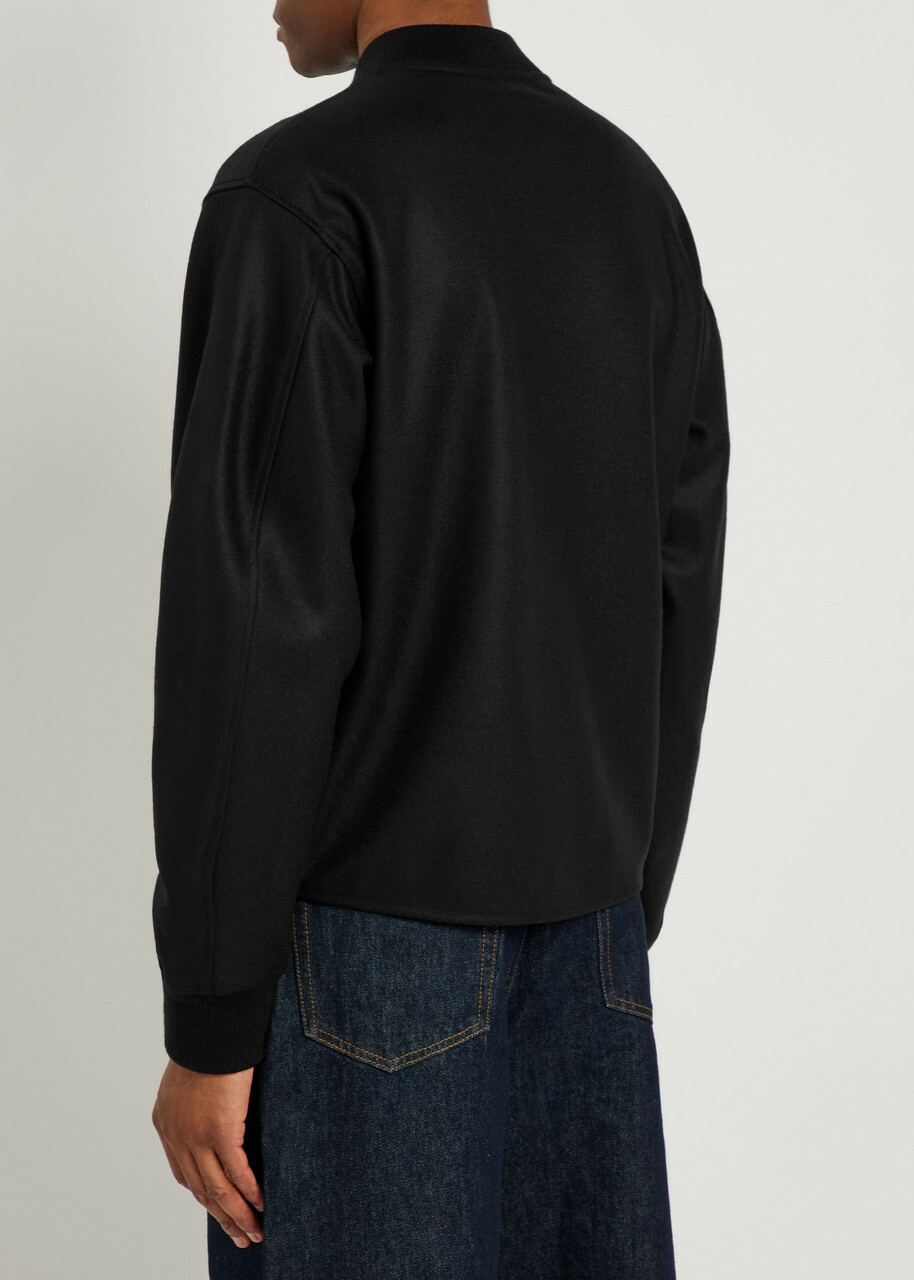 Jil Sander Zip-through Wool Sweatshirt Black