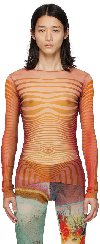 Photo: Jean Paul Gaultier Red & Orange Body Morphing Long Sleeve T-Shirt