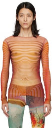 Jean Paul Gaultier Red & Orange Body Morphing Long Sleeve T-Shirt