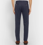 Brunello Cucinelli - Navy Chalk-Striped Wool Suit Trousers - Men - Navy