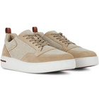 LORO PIANA - Newport Walk Nubuck and Cashmere Sneakers - Neutrals