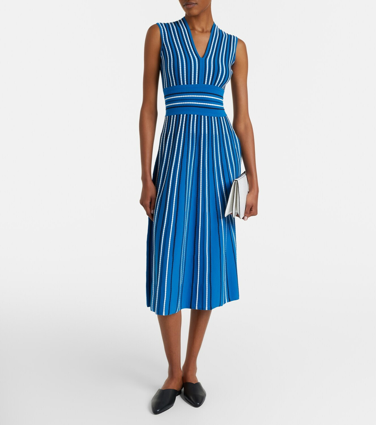 Max Mara Striped knitted midi dress