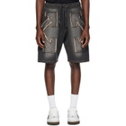 Off-White Black Distressed Arrow Skate Sweat Shorts