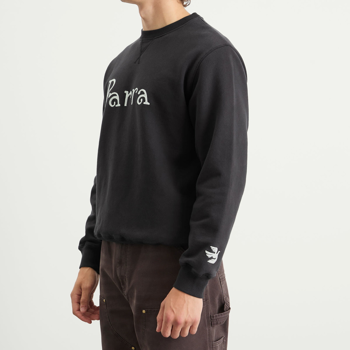 By Parra Men's Weird Trad Logo Crew Sweatshirt in Dark Navy