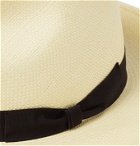 Anderson & Sheppard - Grosgrain-Trimmed Straw Panama Hat - Neutrals