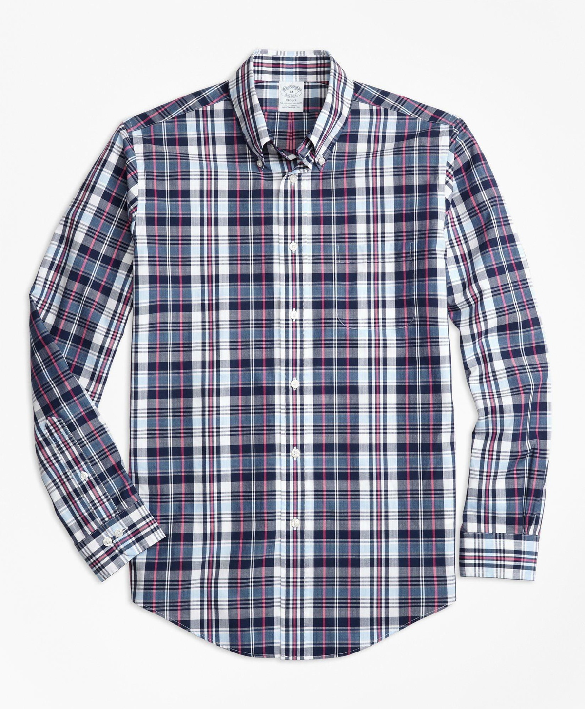 Brooks Brothers Men's Regent Regular-Fit Sport Shirt, Slub Cotton Plaid ...