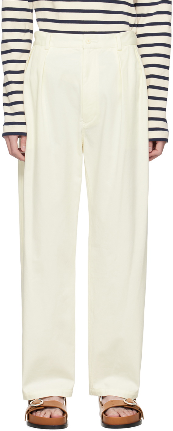 YLÈVE /VISCOSE COTTON PAINTER TROUSERS4 Namu Shop - Yleve Viscose Cotton Painter Pants - Charcoal Navy