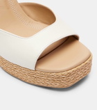 Souliers Martinez Summer leather espadrille wedges