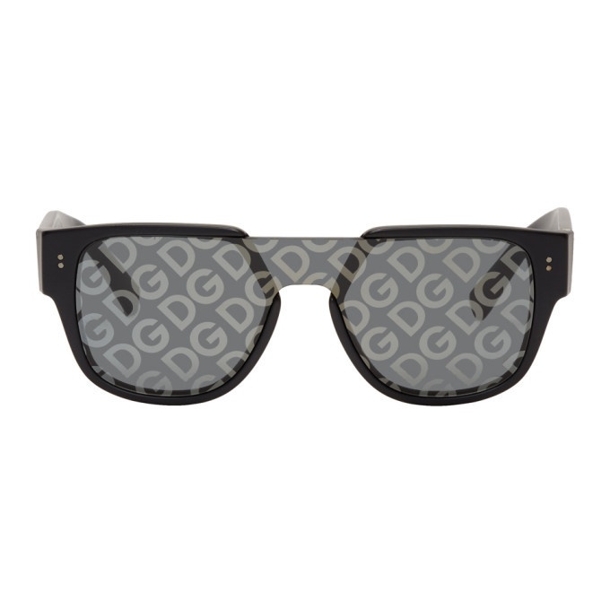 Photo: Dolce and Gabbana Black Domenico Mask Sunglasses