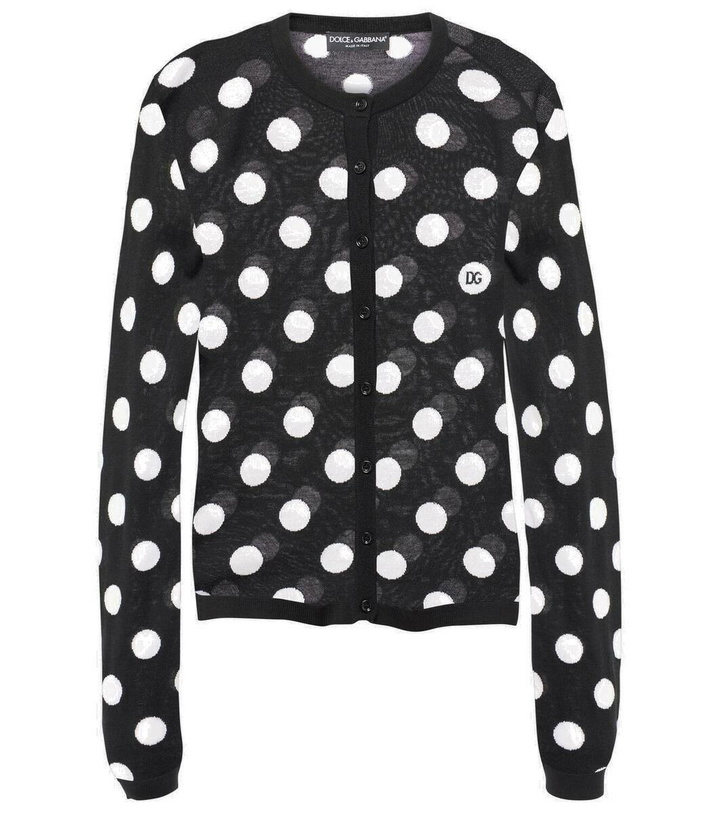 Photo: Dolce&Gabbana Polka-dot wool and silk cardigan