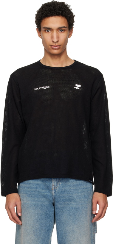 Photo: Courrèges Black Printed Mesh T-shirt